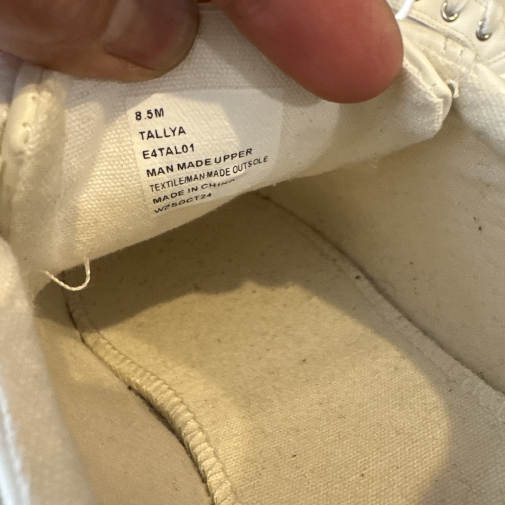 Esprit Tallya White Faux Leather Sneakers Womens Sz 8.5 Lace Up Casual #166 - Picture 4 of 16
